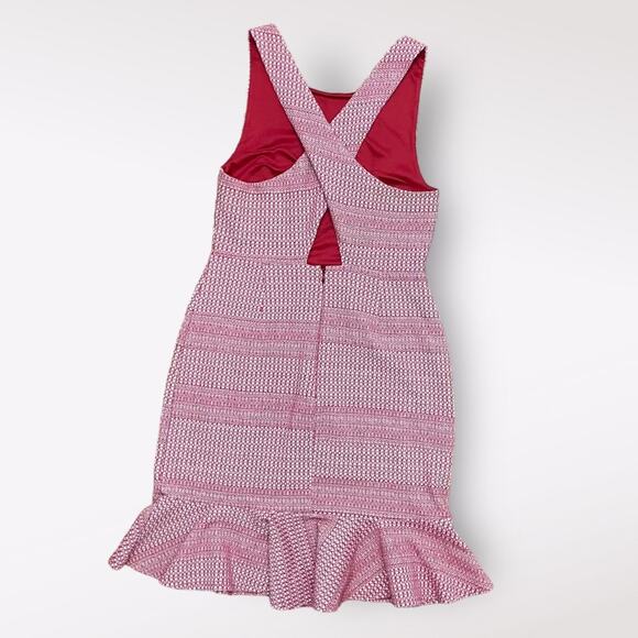 Banana Republic Jacquard Midi Dress Womens 6 Red Tweed‎ Christmas - Picture 5 of 6